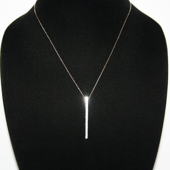Charming Charlie Jewelry Beautiful Silver Drop Bar Necklace